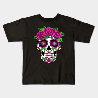 Flower Skull Floral Skeleton Kids T-Shirt